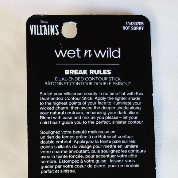 Wet N Wild Disney Villains BREAK RULES DUAL-ENDED CONTOUR STICK | NOT SORRY NEW! - Picture 4 of 5
